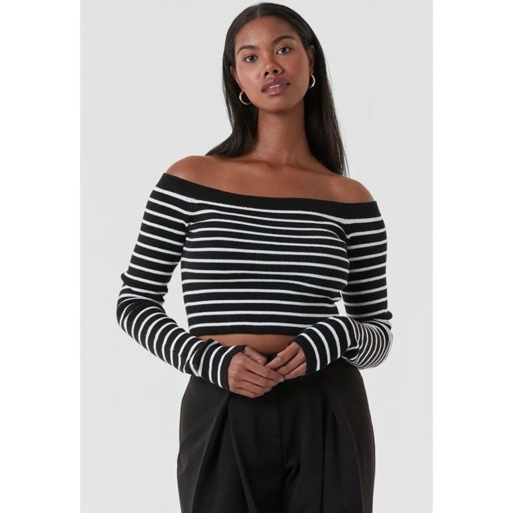 Paris Sweater Women's Small Black/White Noli Shop Athleisure Yoga